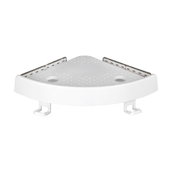 Bela kotna plastična kopalniška polica z namestitvijo brez vrtanja Quick-Fit – Allstar-image-2