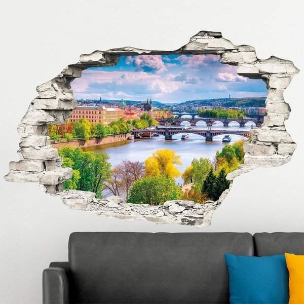 3D stenska nalepka Ambiance Praška pomlad, 90 x 60 cm-image-1