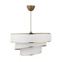 Bela/zlata viseča svetilka s tekstilnim senčilom ø 40 cm Couper – Opviq lights