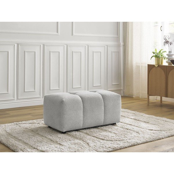 Svetlo siv tabure iz šenilje Roxelane – Bobochic Paris-image-1