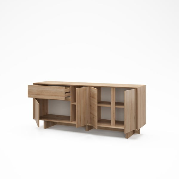 Komoda v hrastovem dekorju v naravni barvi 180x76x45 cm Carpi – Marckeric-image-3