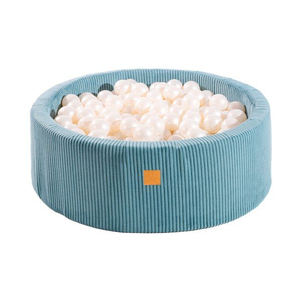 Turkizen bazen z žogicami iz rebrastega žameta ø 90x30 cm Montessori – Meowbaby