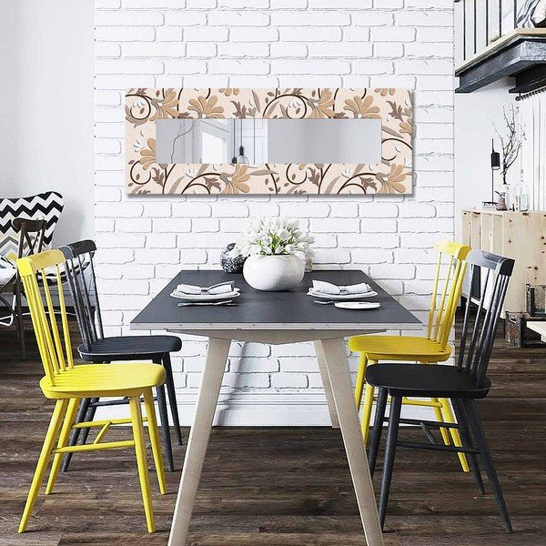 Stensko ogledalo z lesenim okvirjem 40x120 cm – Wallity-image-2