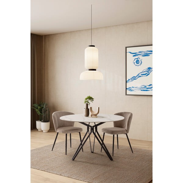 Bež jedilni stoli iz rebrastega žameta v kompletu 4 ks Megan – Marckeric-image-1