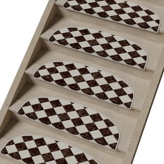 Črni/beli komplet preprog za stopnice 16 ks 20x65 cm Chess Board – Vitaus