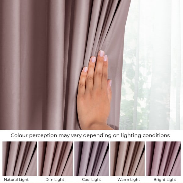 Svetlo rjava žametna zavesa za delno zatemnitev 140x270 cm Eyelets – Restilo-image-4