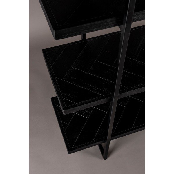 Črna knjižna omara v dekorju eksotičnega lesa 140x146 cm Class - Dutchbone-image-1