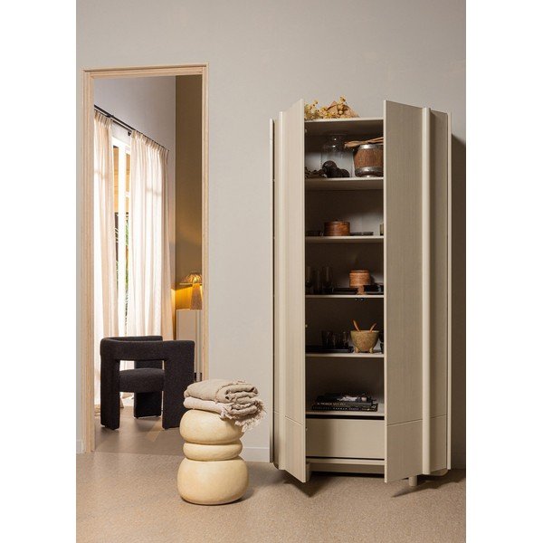 Kremno bela modularna omarica iz masivnega bora 101x210 cm Basu – WOOOD-image-4
