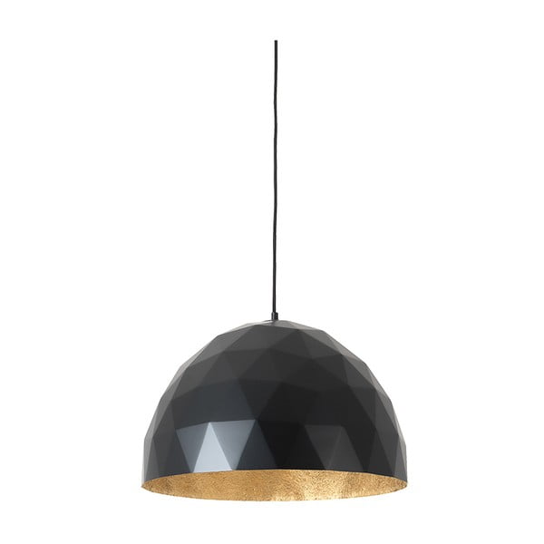 Črna viseča svetilka z zlatim detajlom Custom Form Leonard, ø 50 cm