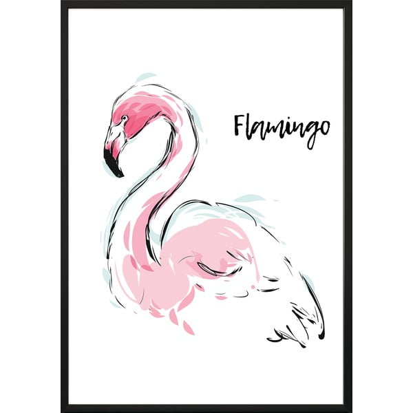 Plakat DecoKing Flamingo Akvarel, 70 x 50 cm