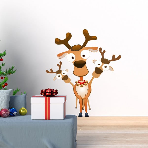 Božična nalepka Ambiance Božični severni jeleni