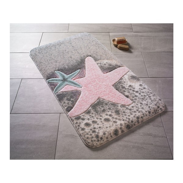 Roza kopalniška preproga Confetti Bathmats Starfish, 80 x 140 cm