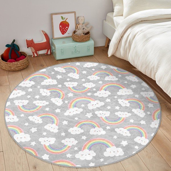 Siva otroška preproga ø 120 cm Comfort – Mila Home-image-2