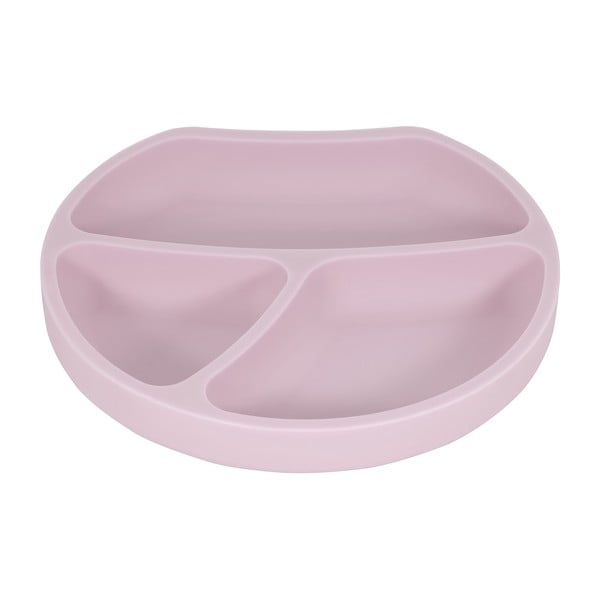 Svetlo rožnat silikonski otroški krožnik 19x20,5 cm – Kindsgut-image-2