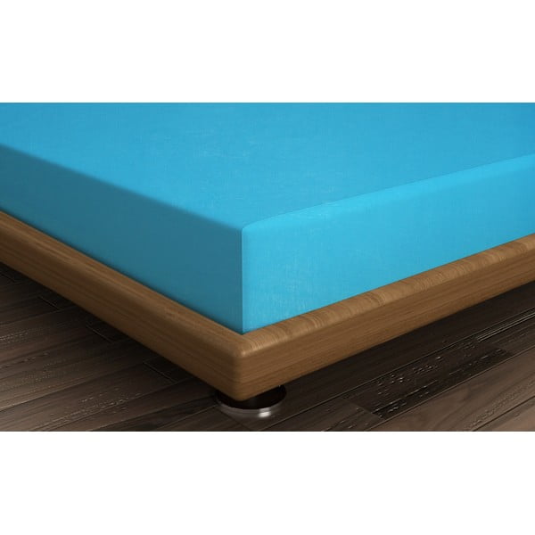 Živo modra bombažna napenjalna rjuha 160x200 cm - Mijolnir-image-1