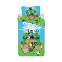 Zeleno-modra enojna bombažna otroška posteljnina 140x200 cm Minecraft "Outdoor Mobs" – Jerry Fabrics