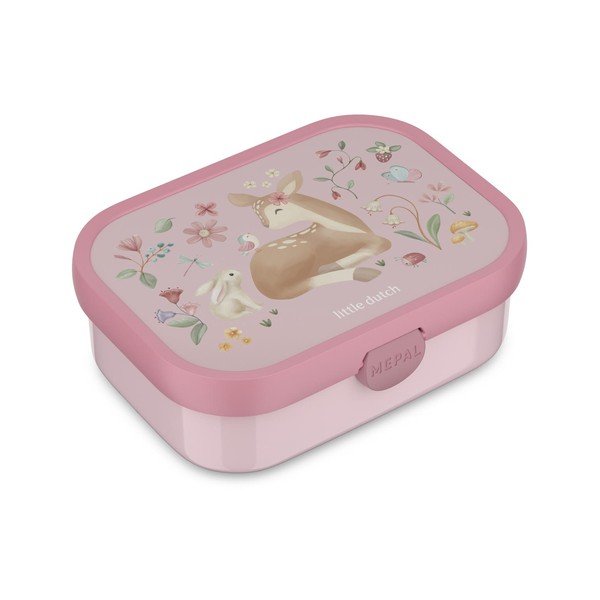 Svetlo rožnata plastična otroška posoda za malico Fairy Garden by Little Dutch – Mepal
