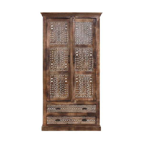 Rjava garderobna omara iz masivnega manga 190x45 cm Maneesh – Støraa