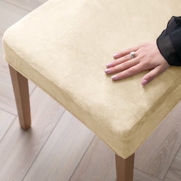 Bež raztegljive prevleke v kompletu 4 ks za stol 48 cm Sento – Restilo-image-1