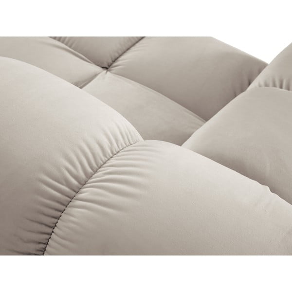 Bež žameten modul za sedežno garnituro (levi kot) Bellis – Micadoni -image-1