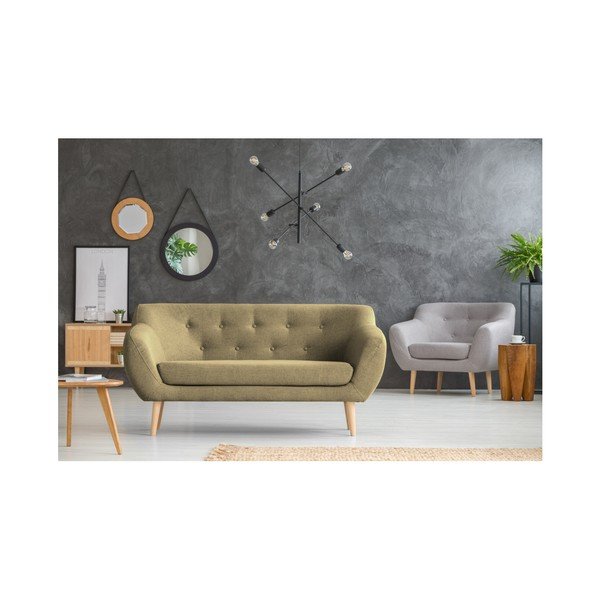 Rjava dvosedežna zofa s svetlimi nogami Mazzini Sofas Sicile-image-4