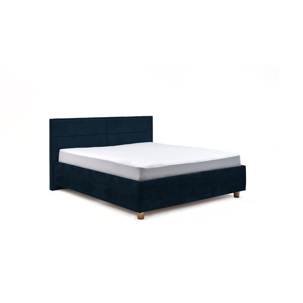Temno modra zakonska postelja s prostorom za shranjevanje ProSpánek Grace, 160 x 200 cm