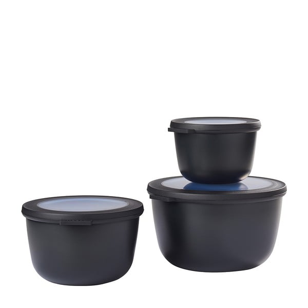 Posode za malico v kompletu 3 ks Nordic black – Mepal