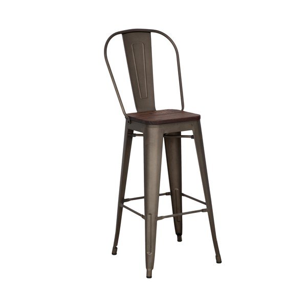 Komplet 2 črnih barskih stolov Mauro Ferretti Detroit, višina 115 cm-image-1