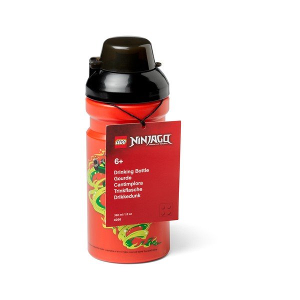 Rdeča steklenička za vodo s črnim pokrovom LEGO® Ninjago, 390 ml-image-2