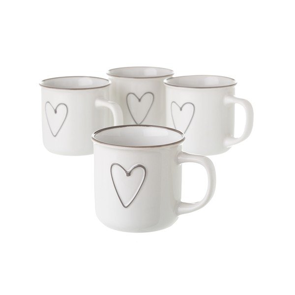 Bela keramična skodelica Unimasa Heart, 325 ml-image-1