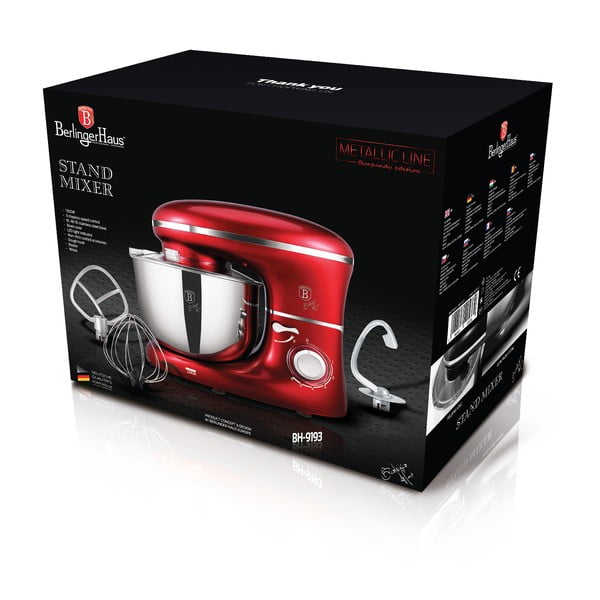 Rdeč kuhinjski robot Burgundy Metallic Line - BerlingerHaus-image-4