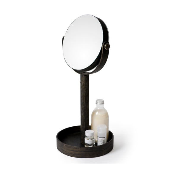 Namizno ogledalo s poličko iz temnega hrasta Wireworks Magnify-image-1