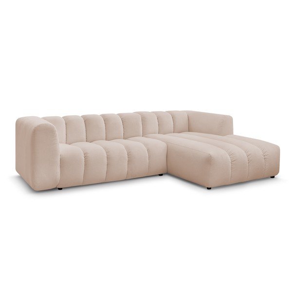 Bež kotna sedežna garnitura (desni kot/z ležalnikom) Talia – Bobochic Paris-image-3