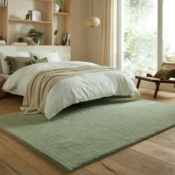 Zelena pralna preproga iz recikliranih vlaken 80x150 cm Fluffy – Flair Rugs-image-1