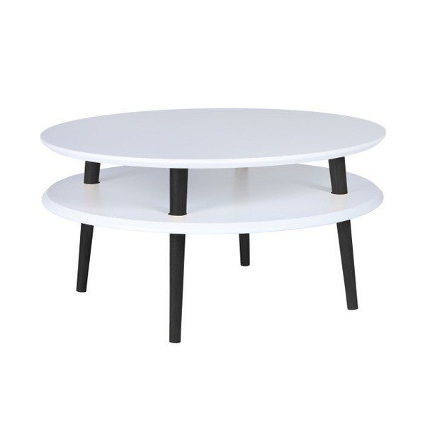 Bela mizica s črnimi nogami Ragaba UFO, Ø 70 cm