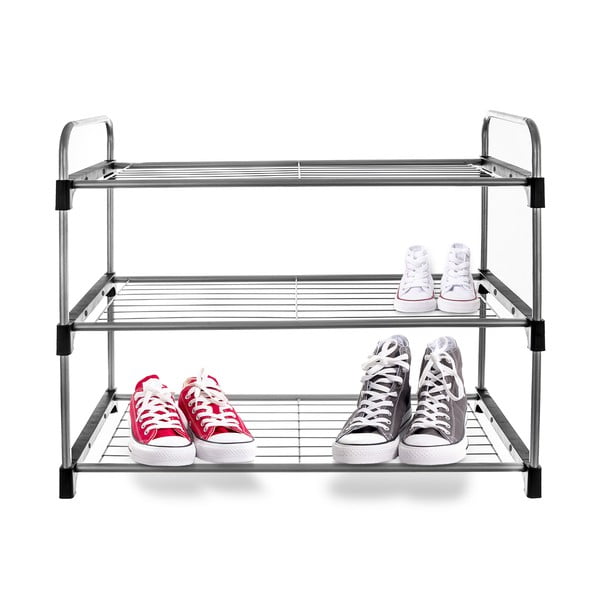 Kovinsko stojalo za čevlje v srebrni barvi - Orion-image-2