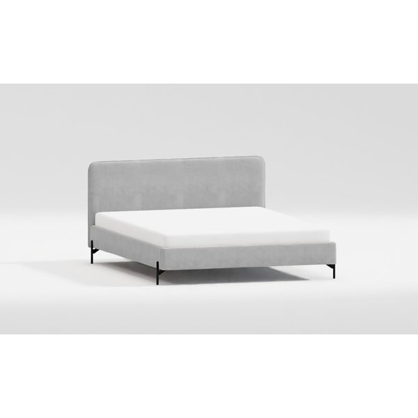 Svetlo siva oblazinjena zakonska postelja z letvenim dnom 140x200 cm Barker – Ropez-image-4