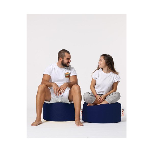 Temno moder vrtni tabure Round – Floriane Garden-image-3