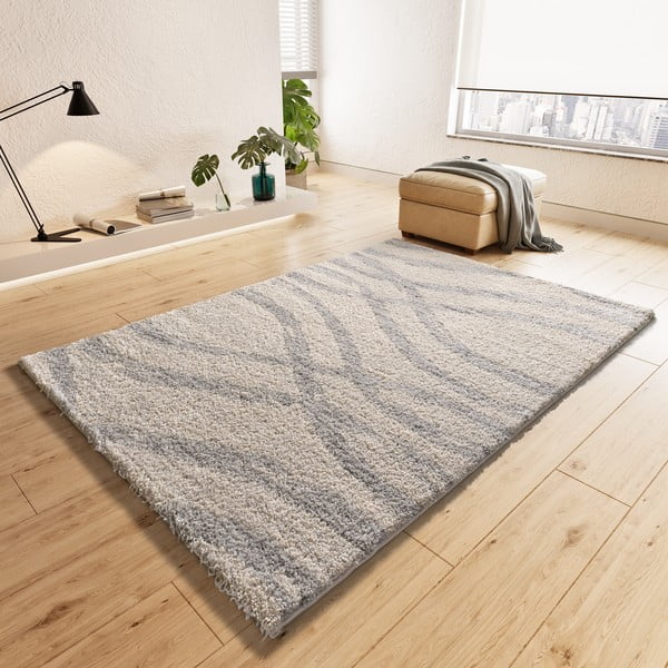 Svetlo sivo-kremno bela preproga 133x190 cm Helia – Universal-image-1