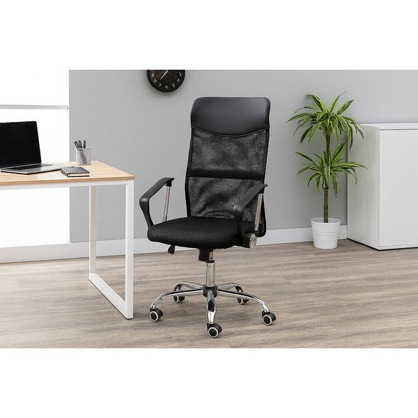 Črn oblazinjen pisarniški stol Arco – Bonami Essentials-image-1