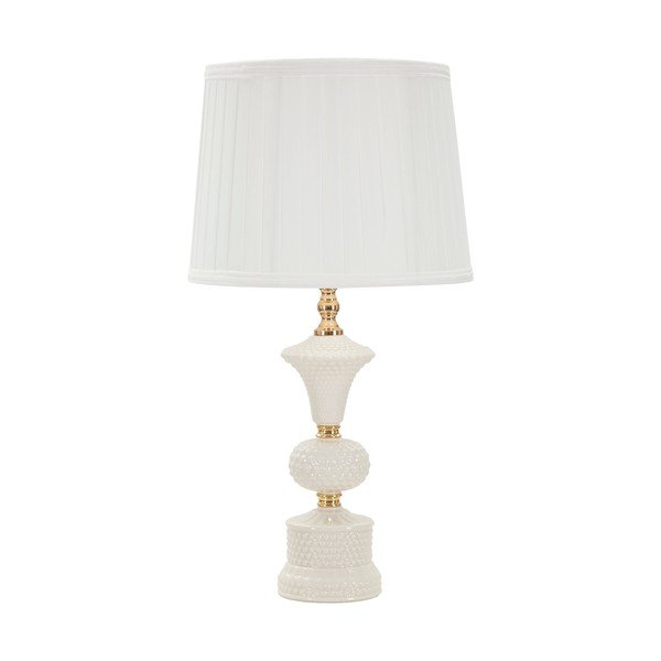 Bela namizna svetilka s tekstilnim senčilom (višina 57 cm) Caserta – Mauro Ferretti