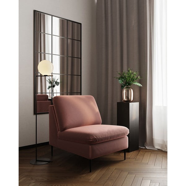 Rožnat žameten fotelj Moilo – MESONICA-image-1