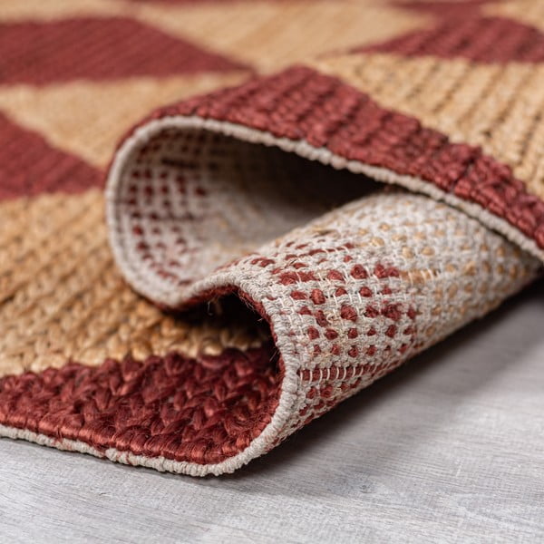 Ročno tkana preproga iz mešanice jute v barvi terakote 120x170 cm Effie Diamond – Flair Rugs-image-3