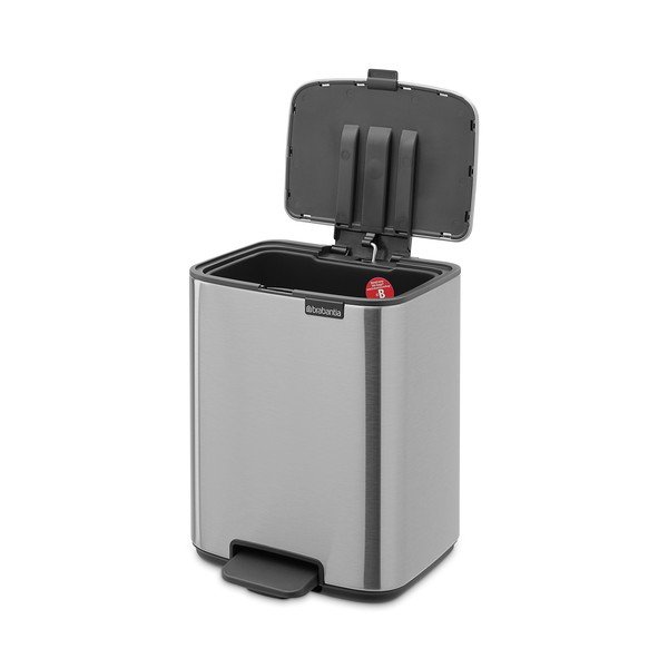 Jeklen koš za smeti s pedalom v mat srebrni barvi 7 l Bo – Brabantia-image-2