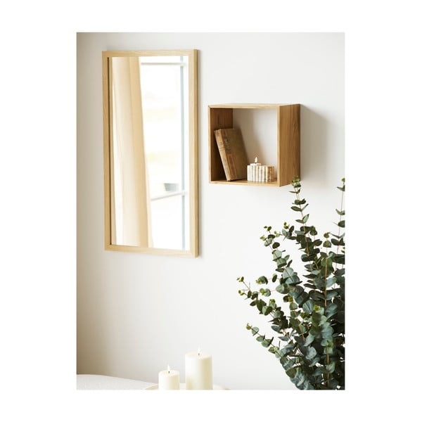 Večnivojska polica iz masivnega hrasta v naravni barvi 30 cm Lattoon – House Nordic-image-1