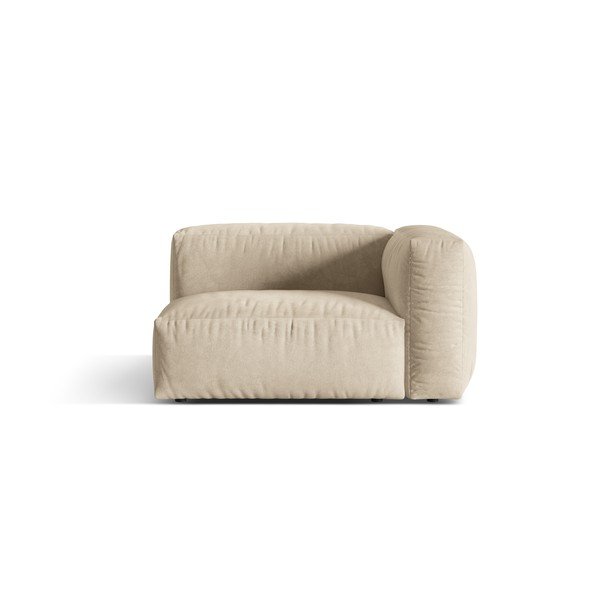 Bež žameten modul za sedežno garnituro (desni kot) Martina – Micadoni 