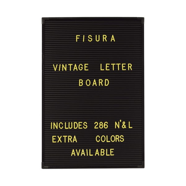 Komplet 286 rumenih črk na plošči Fisura Vintage