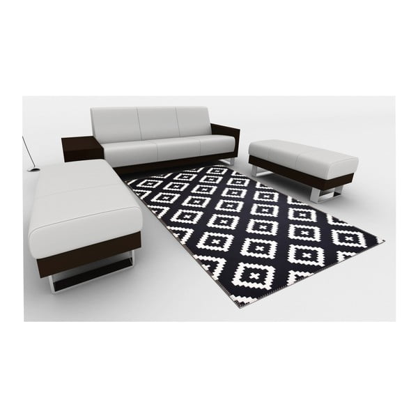 Bela/črna pralna preproga 80x150 cm Geo – Vitaus-image-3