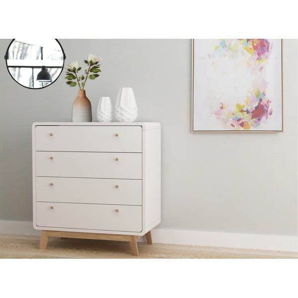 Bela visoka komoda 80x88 cm Caitlin – Støraa-image-1