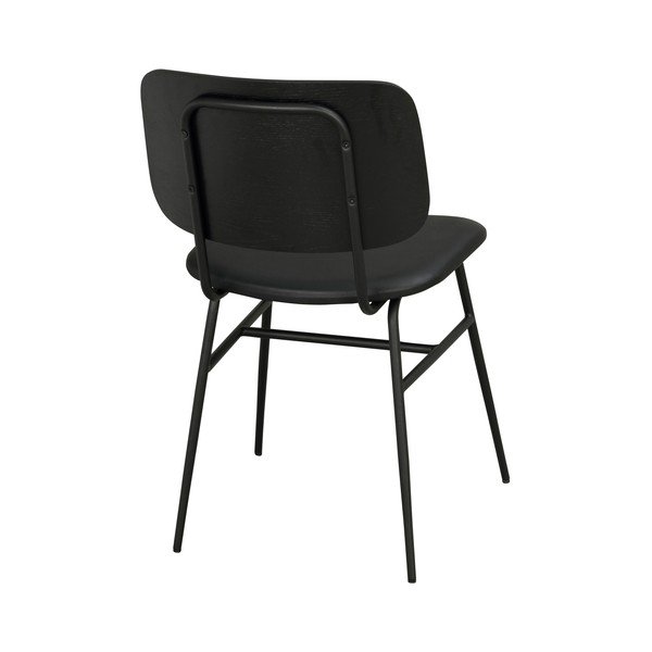 Črn jedilni stol s črnim sedežem Rowico Brent-image-3